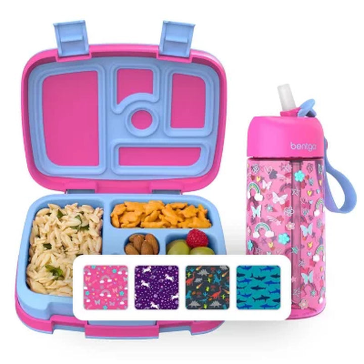 Bentgo Kids Prints Lunch Box & Water Bottle Set (Assorted Colors)
