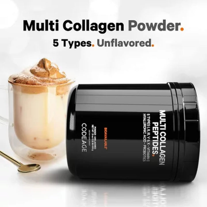 Codeage Multi Collagen Peptides + Powder, Unflavored 21.6 Oz.