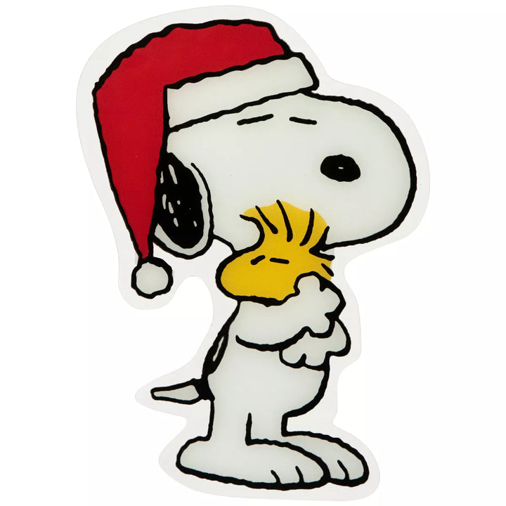 Northlight 7" Peanuts Snoopy Hugs Woodstock Double Sided Christmas Window Cling Decoration