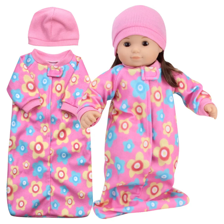 Sophia’S 2 Piece Sleep Sack and Hat Set for 15" Dolls, Pink