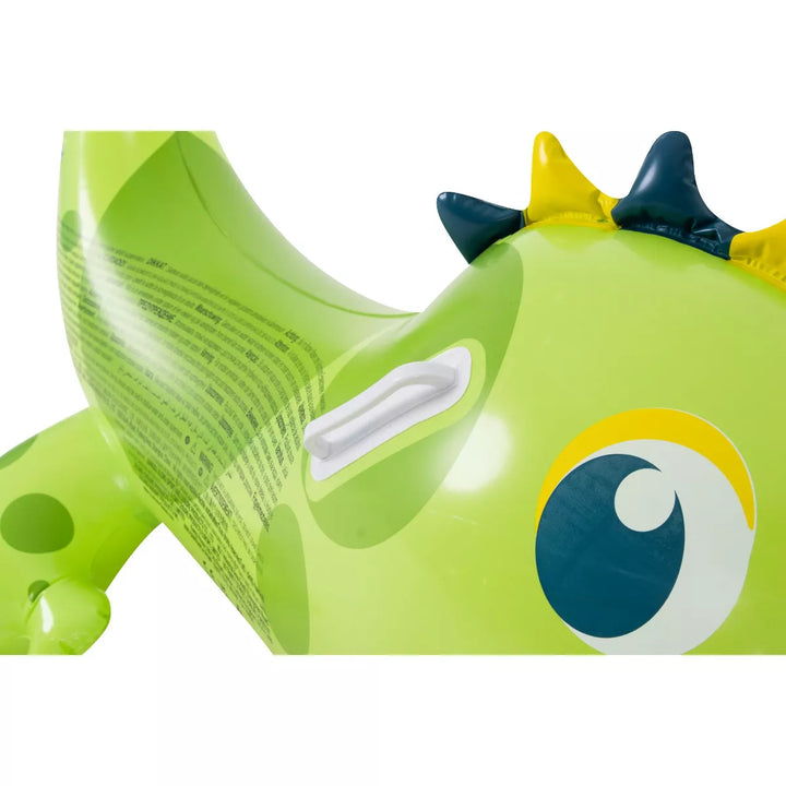 Pool Central Inflatable Spotted Dinosaur Ride-On Pool Float - 46.5" - Green