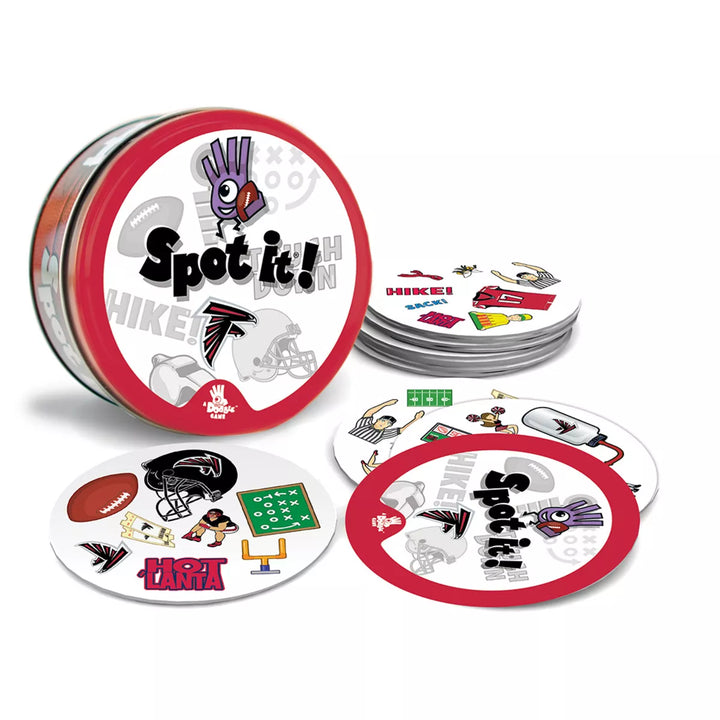 Masterpieces Officially Licensed NFL Atlanta Falcons Spot It Game for Kids and Adults.