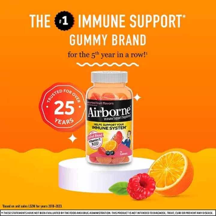 Airborne Vitamin C Gummies, 750 Mg, 75 Ct.