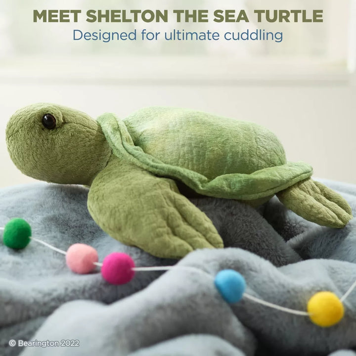 Bearington Shelton Plush Sea Turtle Stuffed Animal, 12 Inches