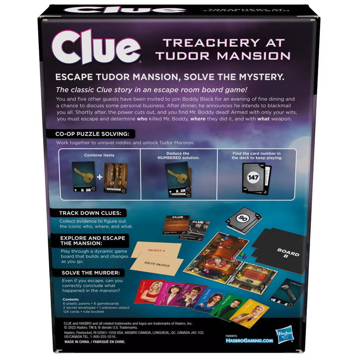 Clue Board Game Treachery at Tudor Mansion Escape Room Game