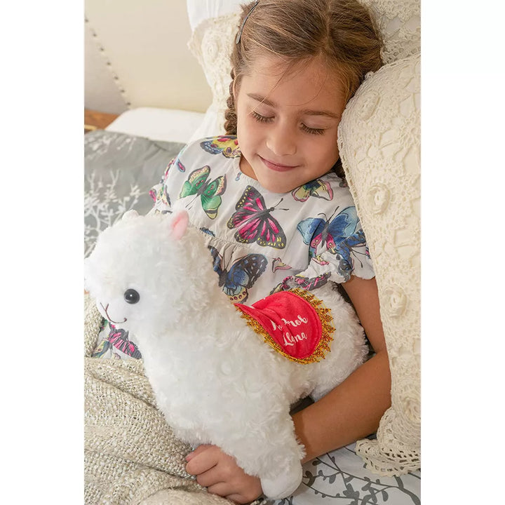 Light Autumn Llama Stuffed Animal Plush, White