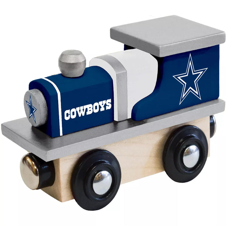 Masterpieces Officially Licensed NFL Dallas Cowboys Wooden Toy Train Engine for Kids.