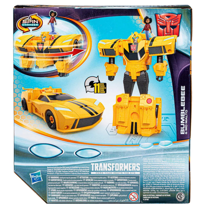 Transformers Earthspark Spin Changer Bumblebee and Mo Malto