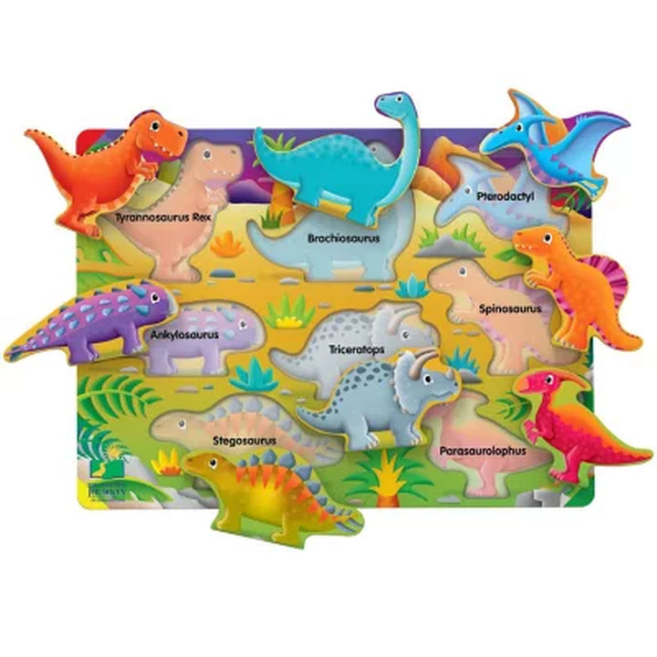 Lift & Learn Puzzles: Abcs and Dinosaurs, 34 Piece