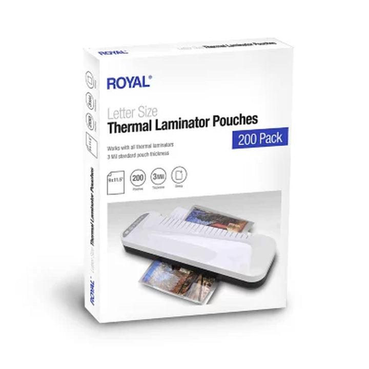 Royal Letter Size Thermal Laminator Pouches 200 Count