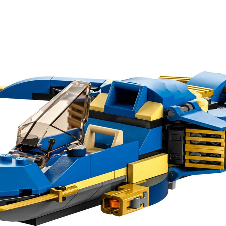 LEGO NINJAGO Jay’s Lightning Jet EVO 71784, Upgradable Toy Plane, Ninja Airplane Building Set, Collectible Birthday Gift Idea for Grandchildren, Kids, Boys and Girls Ages 7 and Up Blue,golden