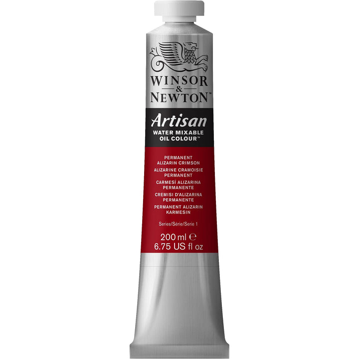 Winsor & Newton Artisan Water Mixable Oil Colour, 6.75-oz (200ml), Permanent Alizarin Crimson 200-ml Tube