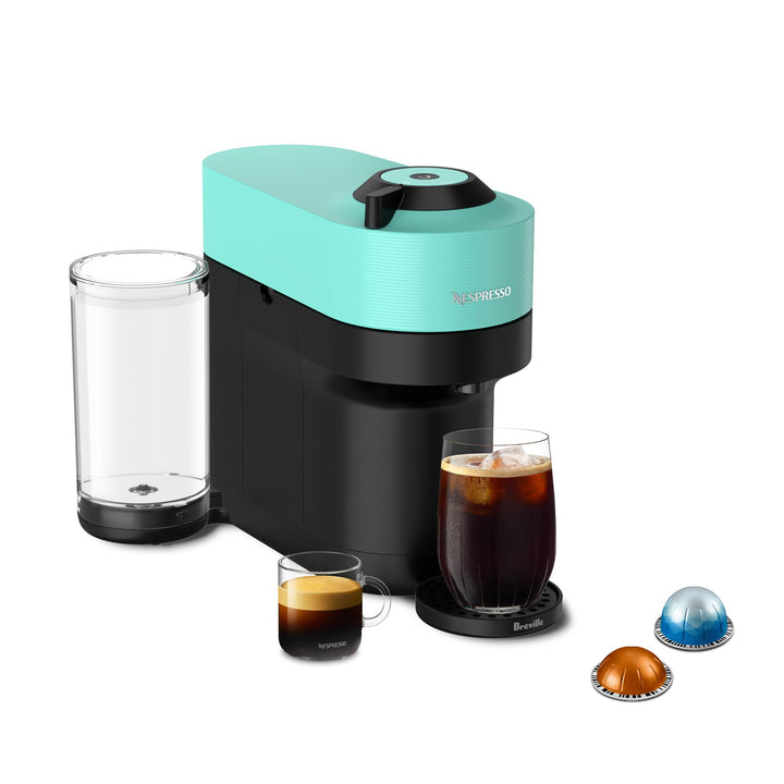 Nespresso Vertuo Pop+ Coffee and Espresso Maker by Breville with Milk Frother, Coconut White Machine + Frother