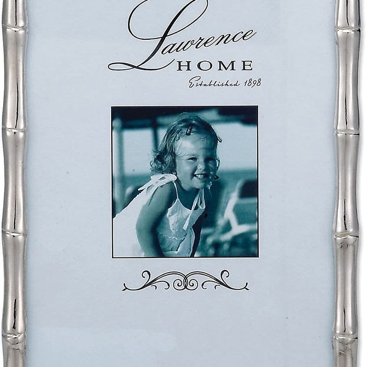 Lawrence Frames 8x10 Black Polished Metal Picture Frame with Bamboo Design, or 5x7 with Included Mat Black Smoke 8x10 (5x7 Mat)