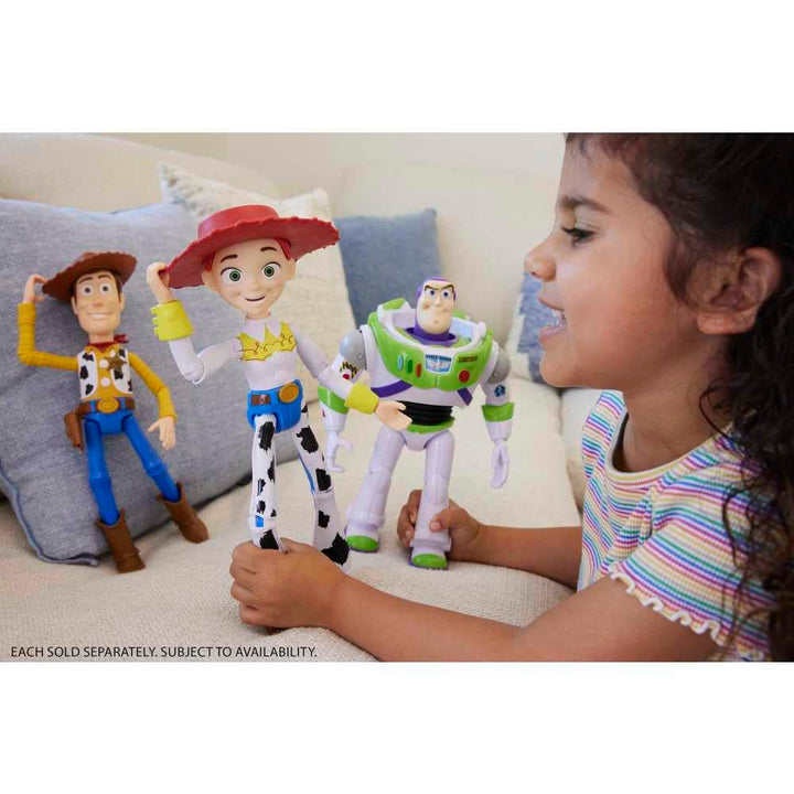 Mattel Disney and Pixar Toy Story Large Action Figure, Posable Jessie Collectible Toy in Signature Cowgirl Look with Removable Hat, 12-inch Scale