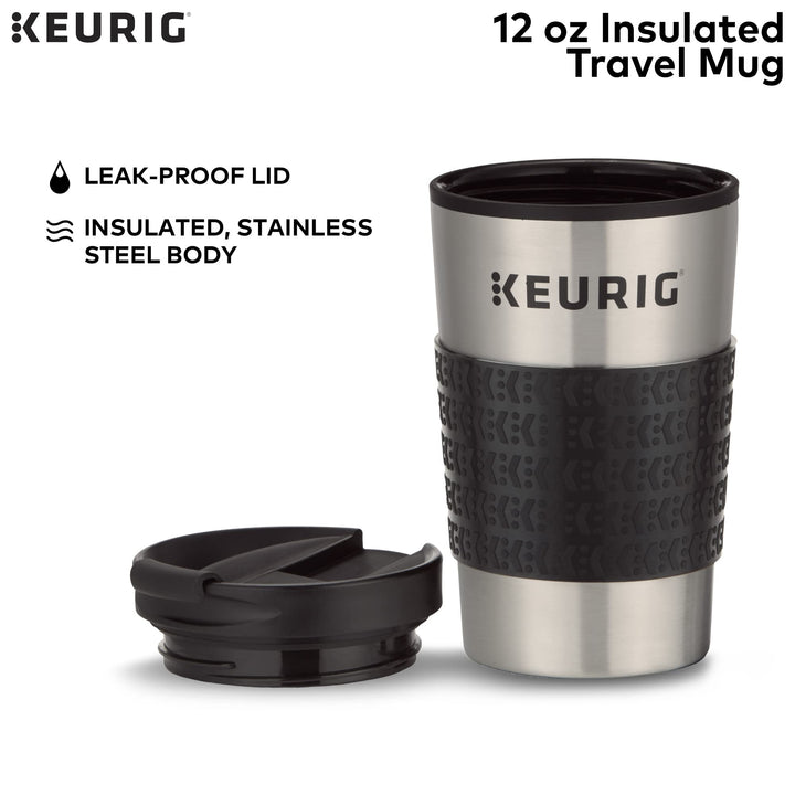 Keurig 3-Month Brewer Maintenance Kit, 7 Count & Travel Mug Fits K-Cup Pod Coffee Maker, 1 Count (Pack of 1), Stainless Steel Maintenance Kit + Coffee Maker