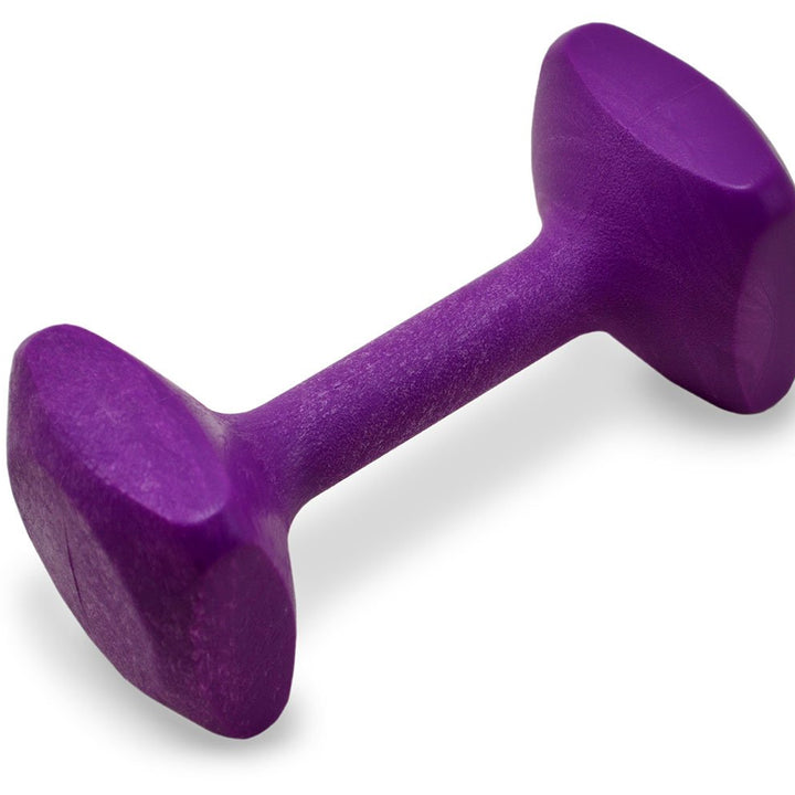 J&J Dog Supplies Obedience Retrieving Dumbbell with 2 1/2" Ends, 2 1/2" Wide Bit and 11/16" Diameter Bit, Purple, Small