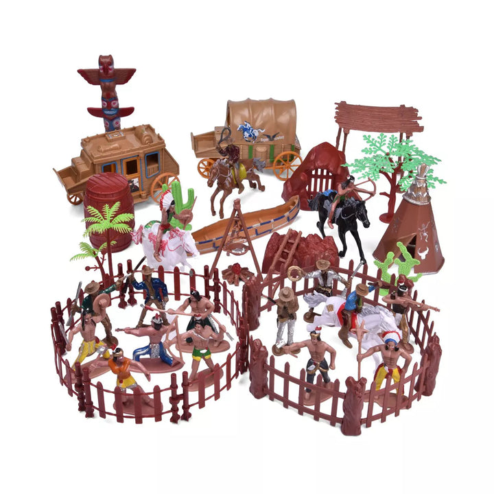 Fun Little Toys 61 PCS Wild West Playset