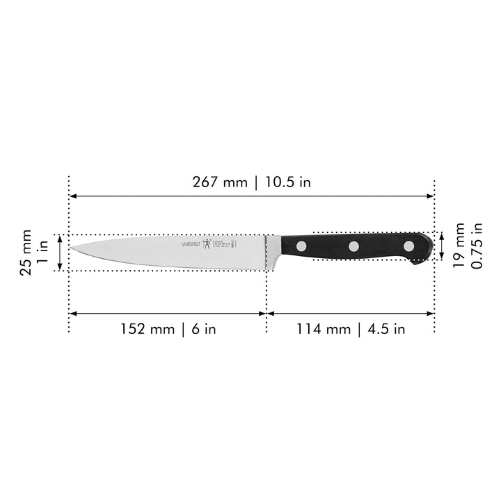 HENCKELS Statement Razor-Sharp 3-inch Compact Chef Knife, German Engineered Informed by 100+ Years of Mastery 6-inch