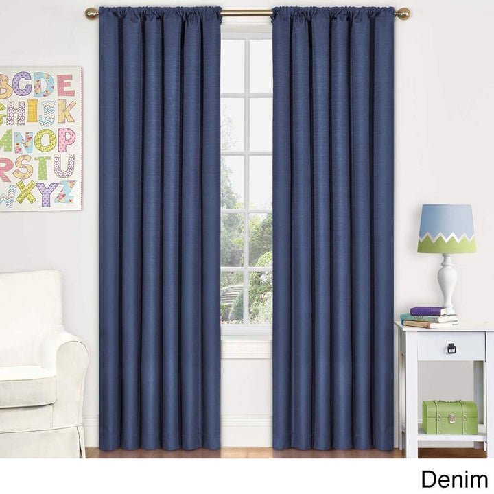 ECLIPSE Kendall Modern Blackout Thermal Rod Pocket Window Curtain for Bedroom or Living Room (1 Panel), 42" x 84", Charcoal, 1 Panel 42 X 84 Solid