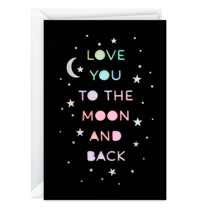 Hallmark Signature Blank Card, To the Moon and Back (Birthday Card, Anniversary Card, Love Card, Sweetest Day Card, Grandparents Day Card) Birthday Card, Anniversary Card, Love Card, All Occasion Card