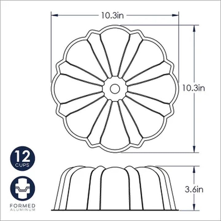 Nordic Ware Nonstick Formed Aluminum 2-Piece Tiered Bundt Set, 12 Cup and 6 Cup