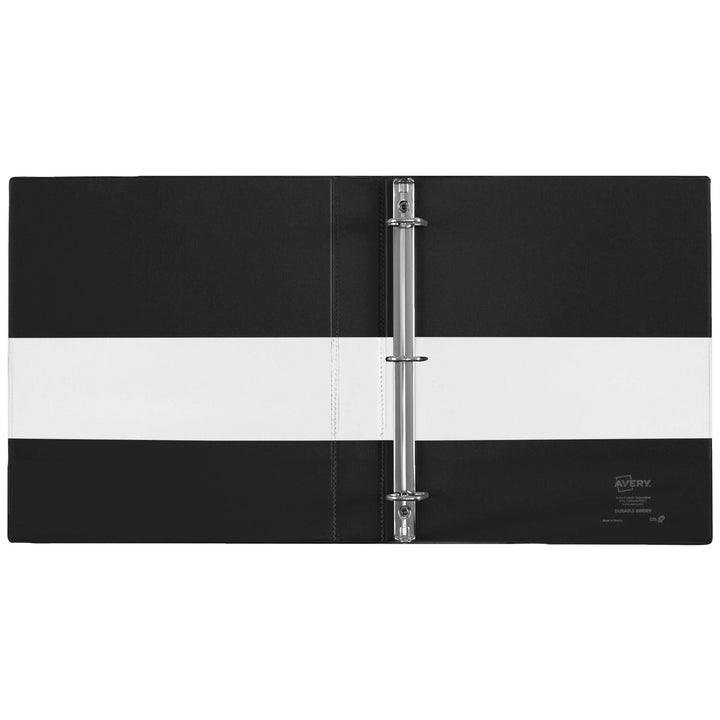 Avery Two-Tone Durable 3 Ring Binder, 1 Inch Slant Rings, Black/White View Binder (17286) 1"