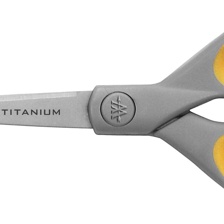 Westcott 13525 5-Inch Pointed Titanium-Bonded Crafting Scissors with Soft Handles, Gray/Yellow