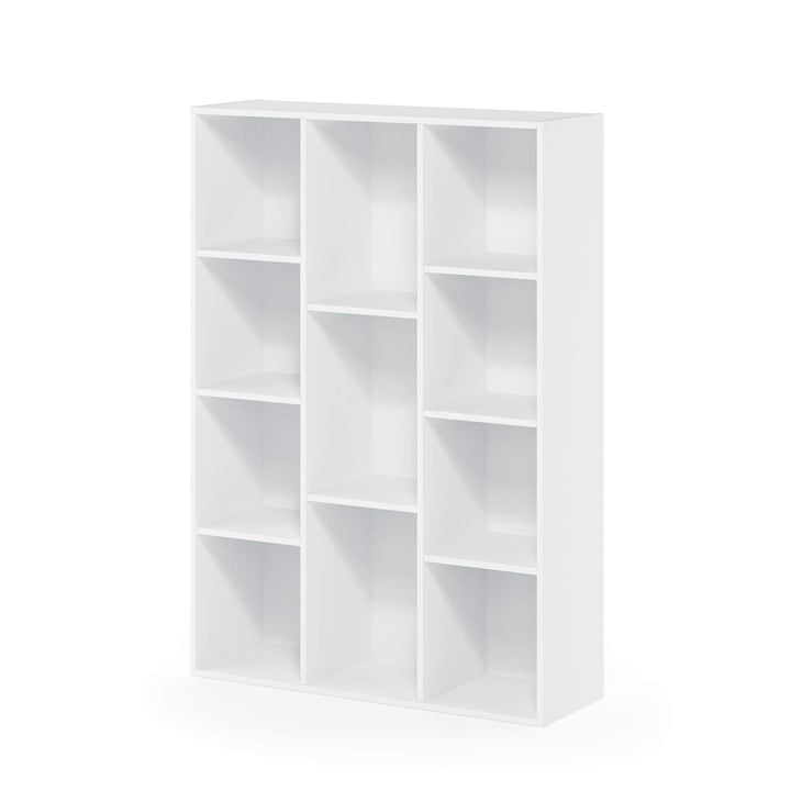 Furinno Pasir 3-Tier Open Shelf Bookcase, White/Green 11003WH/GR 3-Tier Cube