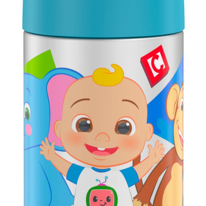 THERMOS FUNTAINER Water Bottle with Straw - 12 Ounce, Cocomelon - Kids Stainless Steel Vacuum Insulated Water Bottle with Lid Licensed Characters