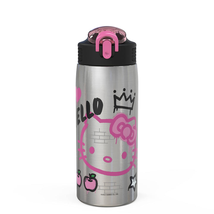 Zak Designs Sanrio Water Bottle for Travel and At Home, 19 oz Vacuum Insulated Stainless Steel with Locking Spout Cover, Built-In Carrying Loop, Leak-Proof Design (Hello Kitty) Hello Kitty