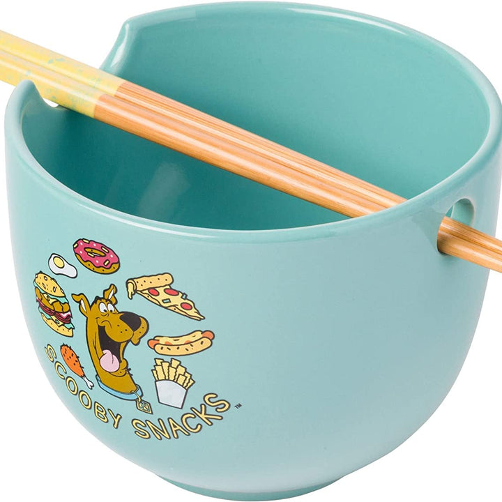 Silver Buffalo Scooby-Doo Scooby Snacks Ceramic Ramen Noodle Rice Bowl with Chopsticks, Microwave Safe, 20 Ounces Scooby Doo Cartoon