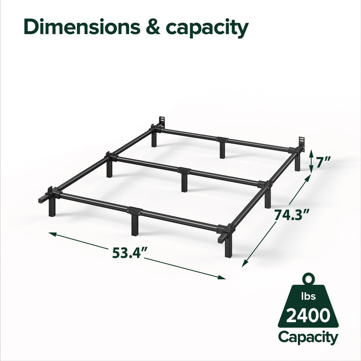 ZINUS 9 Inch Metal Smart Box Spring with Quick Assembly, Mattress Foundation, Strong Metal Frame, Easy Assembly, King Box Spring (New Easy Assembly)