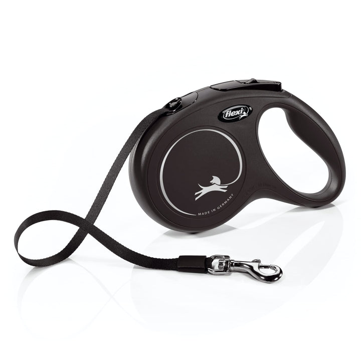 Flexi 25210769: Classic Retractable Tape Dog Leash, Blk Md 55 Lbs 16Ft