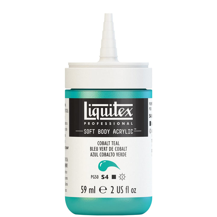 Liquitex Professional Soft Body Acrylic Paint, 59ml (2-oz) Bottle, Cobalt Teal 2-oz Bottle