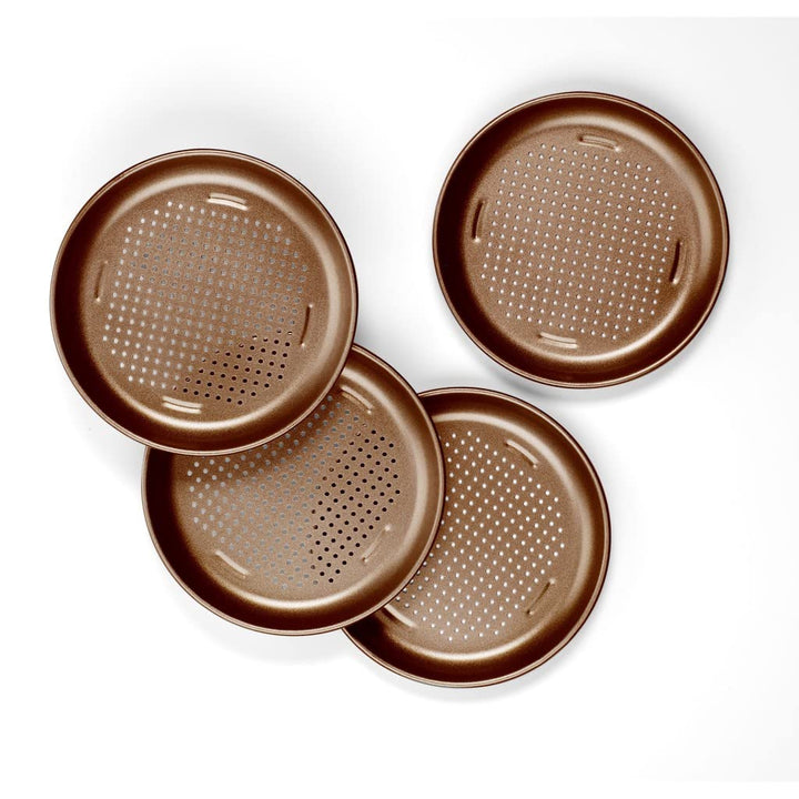 Cuisinart CMBM-4PPBZ 4-pc Mini Pizza Pan Set, Bronze