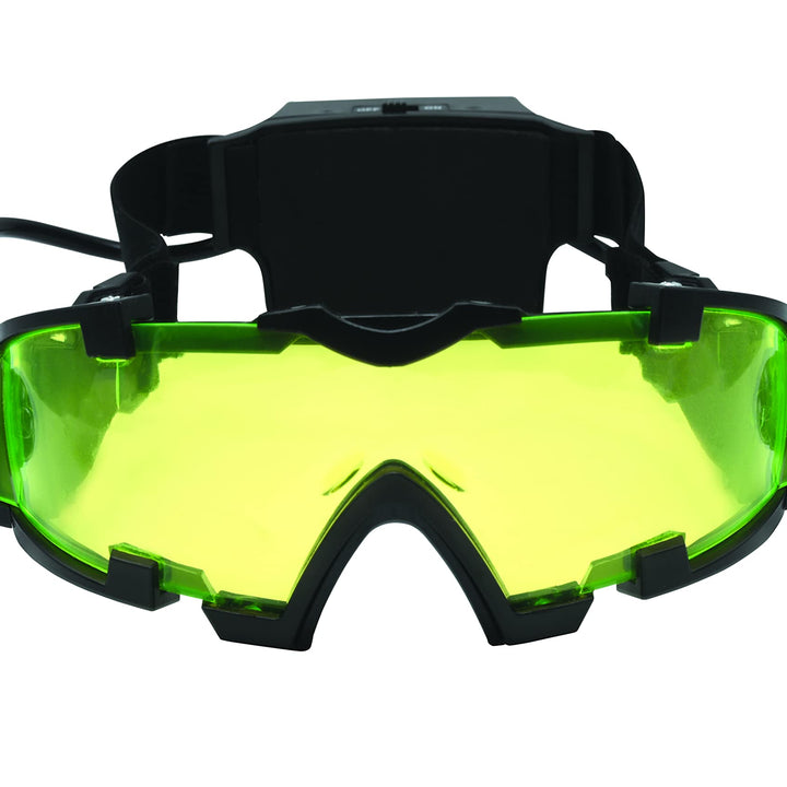 Lexibook - Spy Mission, Spy Night Vision Goggles, Retractable LED Lights, Green Tinted Glass, Adjustable Elastic Bands, Black, RPSPY04