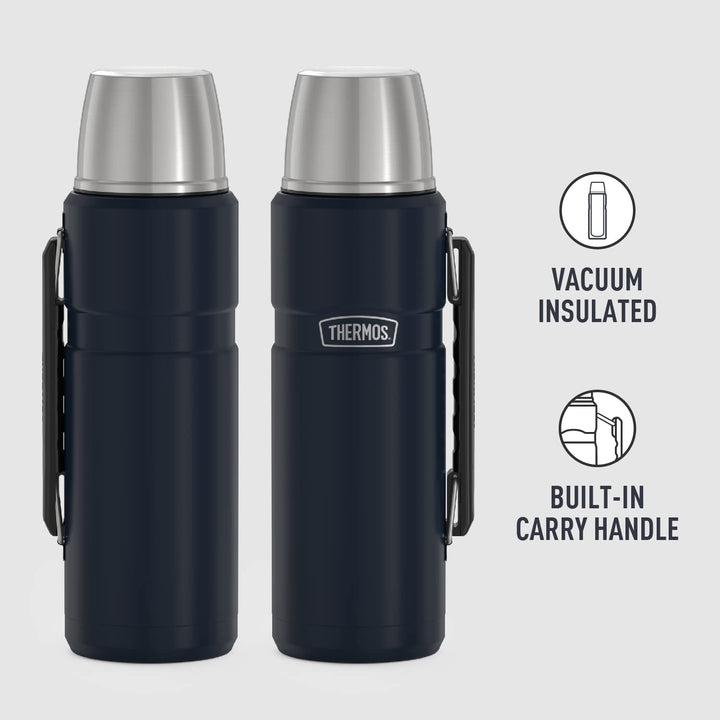 THERMOS Stainless King Vacuum-Insulated Beverage Bottle, 40 Ounce, Midnight Blue THERMOS