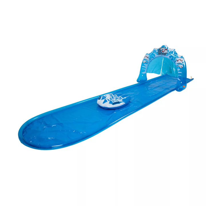 Pool Central 196" Inflatable 1-Person "Ice Breaker" Inflatable Ground Level Water Slide - Blue/White