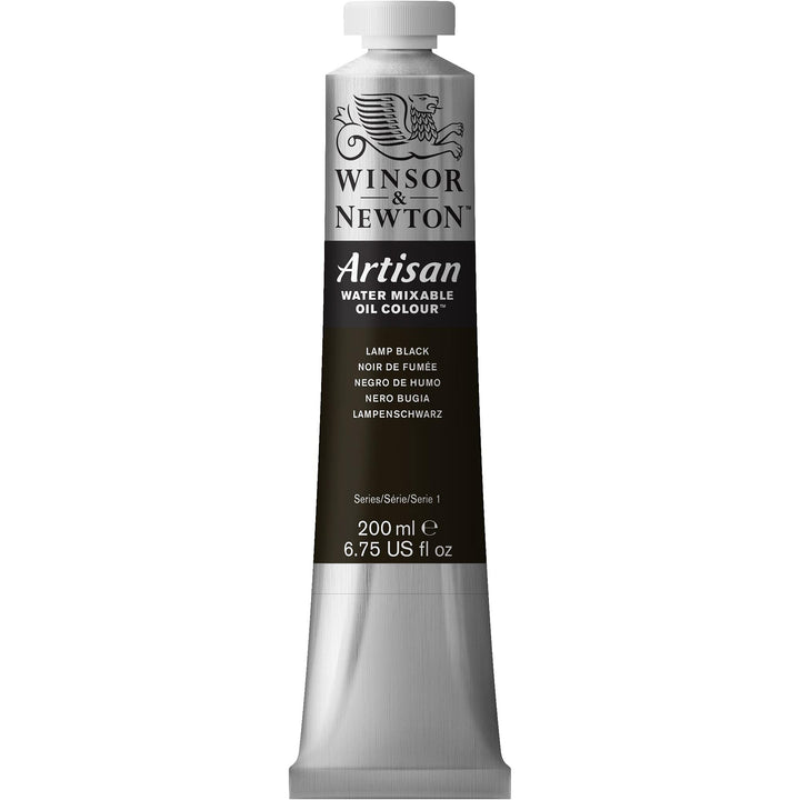 Winsor & Newton Artisan Water Mixable Oil Colour, 6.75-oz (200ml), Lamp Black 200-ml Tube