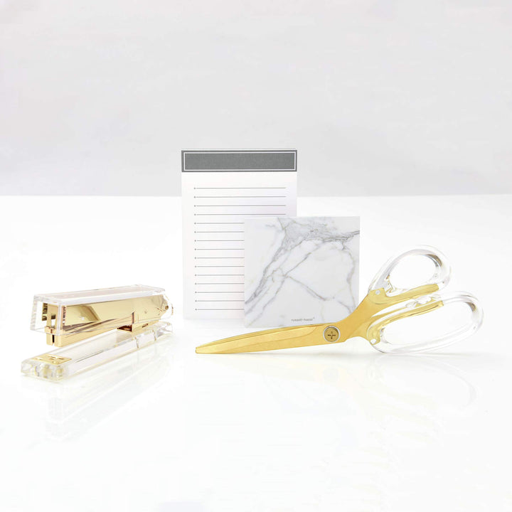 russell+hazel Acrylic Stapler, Clear with Gold-Toned Hardware, 1.375” x 2.75” x 6”