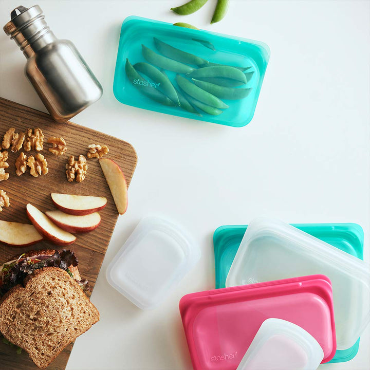 Stasher Platinum Silicone Food Grade Reusable Storage Bag, Honey (Sandwich) | Reduce Single-Use Plastic | Cook, Store, Sous Vide, or Freeze | Leakproof, Dishwasher-Safe, Eco-friendly | 28 Oz