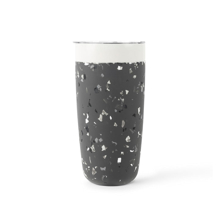 W&P Porter Insulated Tumbler 20 oz | No Metallic Aftertaste Ceramic Coated for Water, Coffee, & Tea | Wide Mouth Vacuum Insulated | Dishwasher Safe, Charcoal Terrazzo