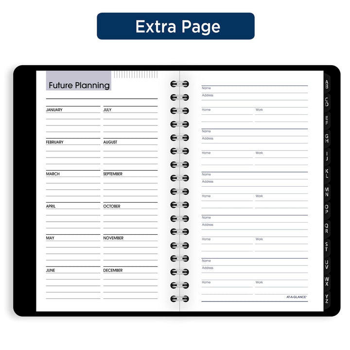 AT-A-GLANCE 2024 Weekly Planner, DayMinder, Hourly Appointment Book, 3-1/2 x 6", Pocket Size, Tabbed Telephone/Address Pages, Texture Cover, Black (G2500024) 2024 New Edition