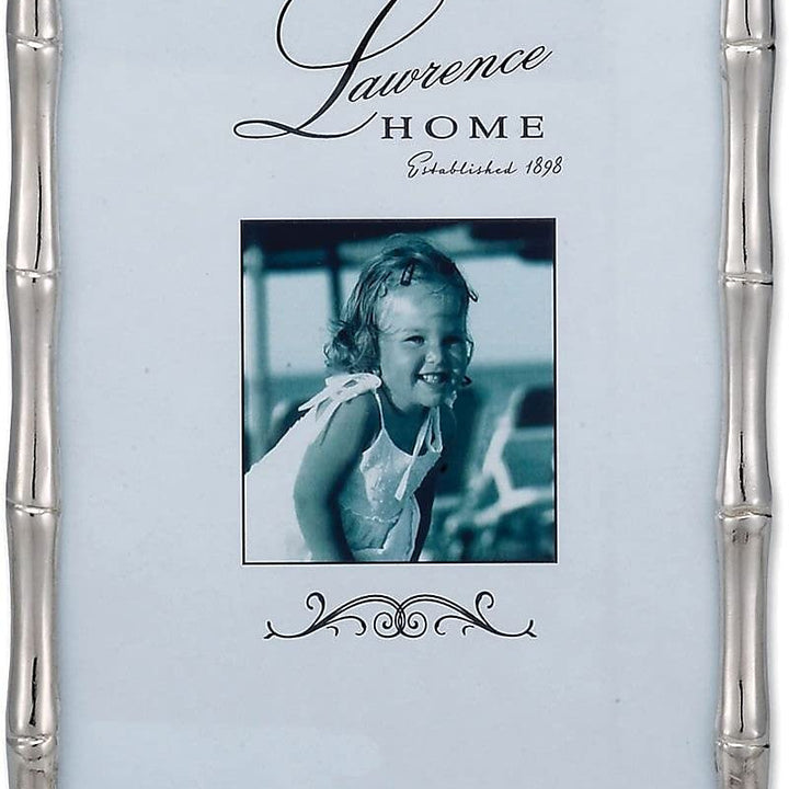 Lawrence Frames 8x10 Black Polished Metal Picture Frame with Bamboo Design, or 5x7 with Included Mat Black Smoke 8x10 (5x7 Mat)