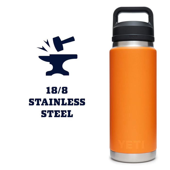 YETI Rambler 26 oz Bottle, Vacuum Insulated, Stainless Steel with Chug Cap, King Crab