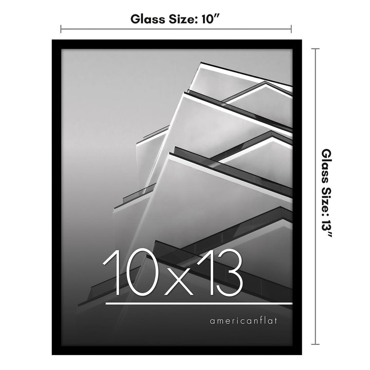 Americanflat 10x13 Picture Frame in Black - Thin Border Photo Frame with Shatter-Resistant Glass, Hanging Hardware, and Built-in Easel for Horizontal or Vertical Display Formats for Wall or Tabletop