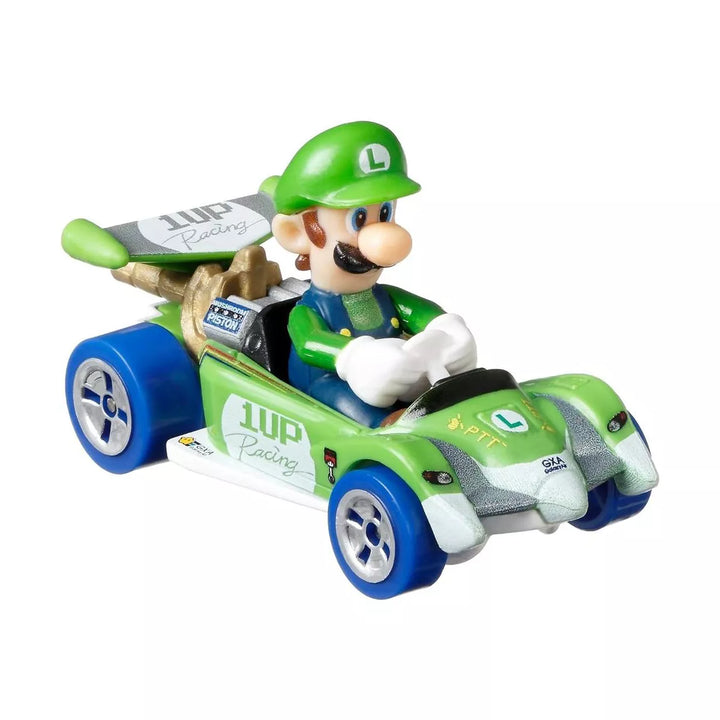 Hot Wheels Mario Kart 1:64 Scale Luigi Circuit Special, Collectible Vehicle