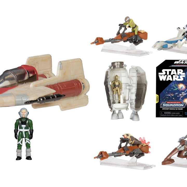 STAR WARS Micro Galaxy Squadron A-Wing Mystery Bundle - 3-Inch Light Armor Class Vehicle and Scout Class Vehicle with Micro Figure Accessories - Exclusive