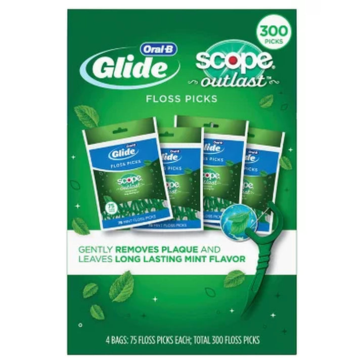 Oral-B Glide Floss Picks, Scope Outlast, 75 Ct., 4 Pk.